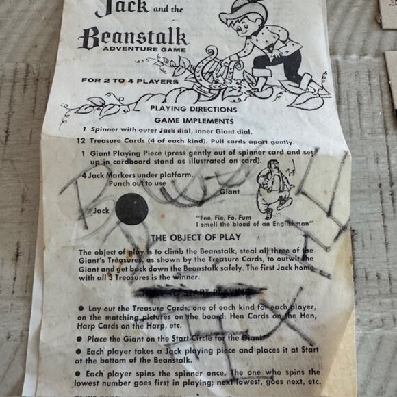 Rare, vintage 1958 Transogram Jack and the Beanstalk Adventure Game - Picture 6 of 10